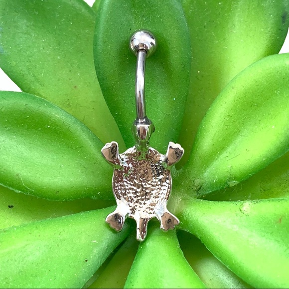 Multicolor Crystal Cute Turtle Belly Button Ring - Picture 4 of 8